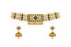 Kundan Pearl Choker Necklace Set with Matching Jhumkas