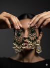 PRASSHA “Zoya Emerald” Chandelier Earrings